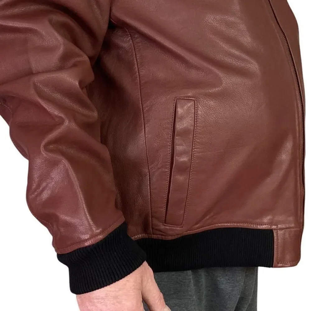 Harley-Davidson Bomber Jacket Mens 2X Dark Red Leather 120th Anniversay Edition
